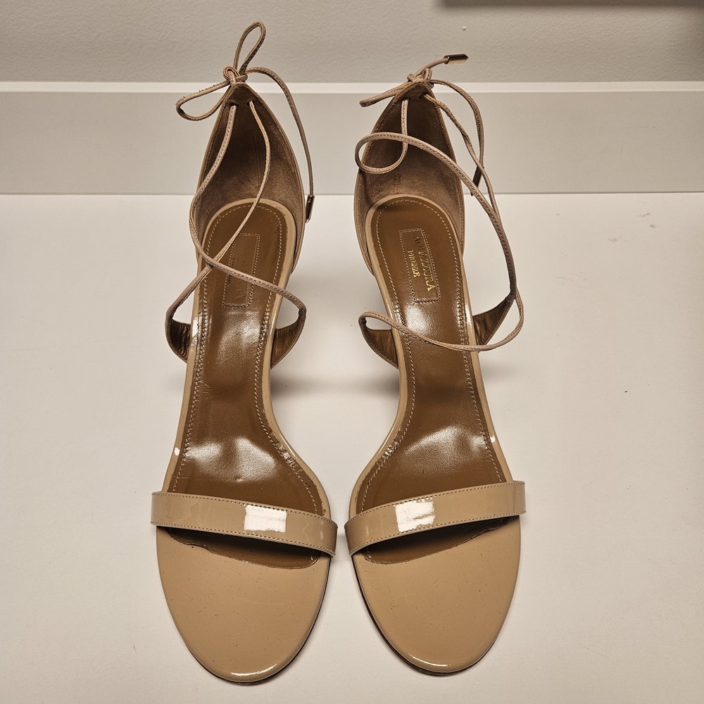 Aquazzura Beige Strappy Heels